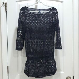 Ralph Lauren Womans Black Lace Coverup,  Size Small